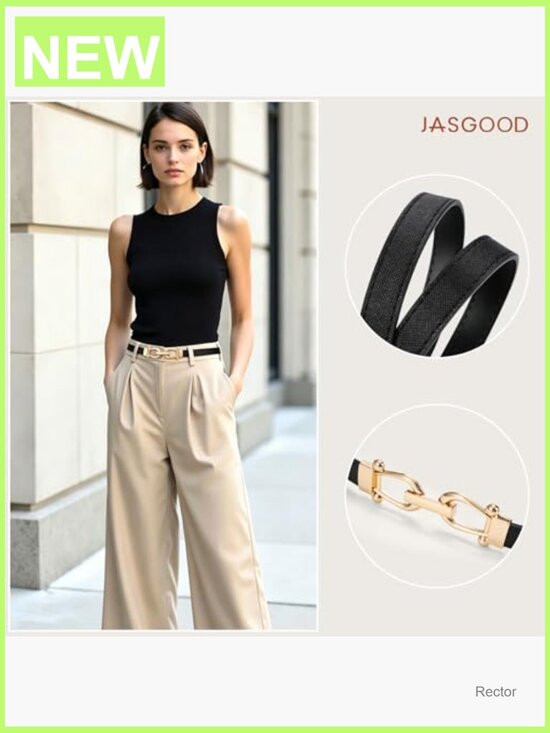 2 Pack Skinny PU Leather Belts - Adjustable Waist Belt for Jeans & Dresses with main image 6